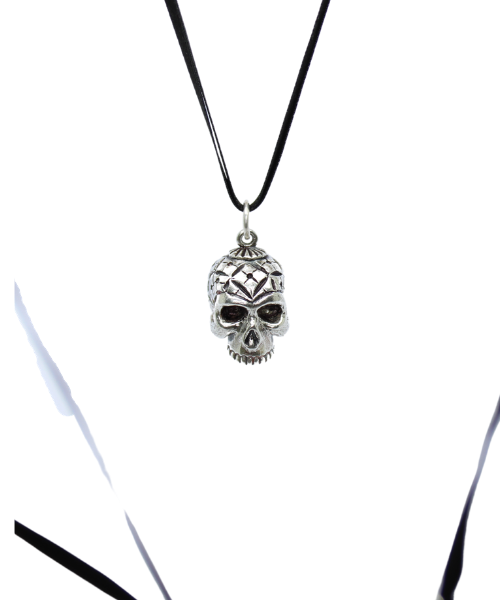 Katheryn of Berain Silver - Skull Ribbon Necklace