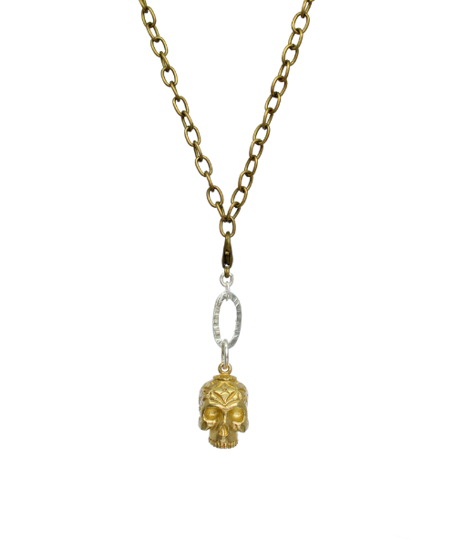 Katheryn de Berain - Collar de calavera de latón y plata