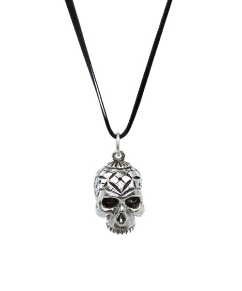 Katheryn of Berain Silver - Skull Ribbon Necklace