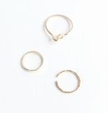 Set of three gold rings: Link, ID, Beaten Cuff